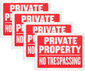 8 Pack Private Property No Trespassing Sign 9 x 12 Inch Weatherproof, Water Resistant, Easy to Mount, Durable Ink, Indoor and Outdoor Keep, for