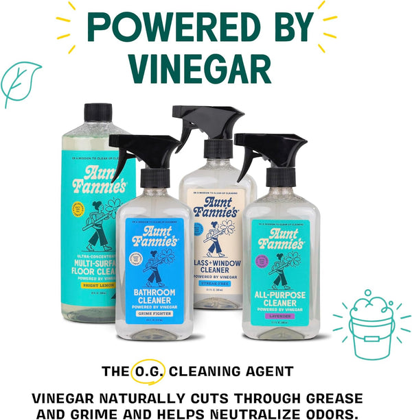Aunt Fannie'S Ultra Concentrated Floor Cleaner Vinegar Wash, Multi-Surface Floor Cleaner for Mopping, Makes 16 Gallons, Eucalyptus Scent, 32 Oz.