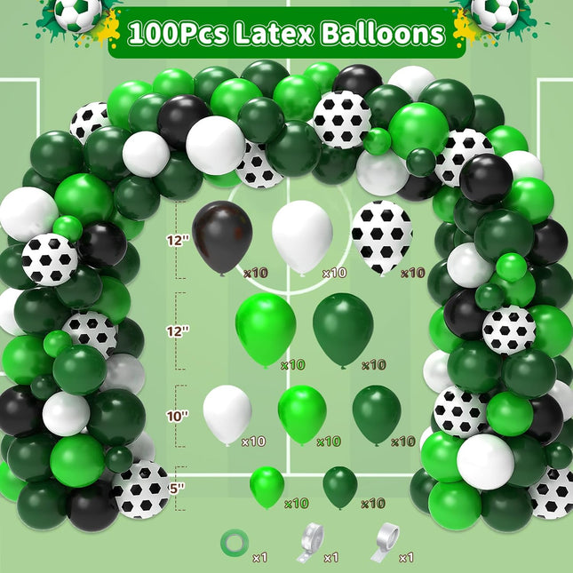 Soccer Party Decorations, 122Pcs Soccer Birthday Party Decorations Supplies with