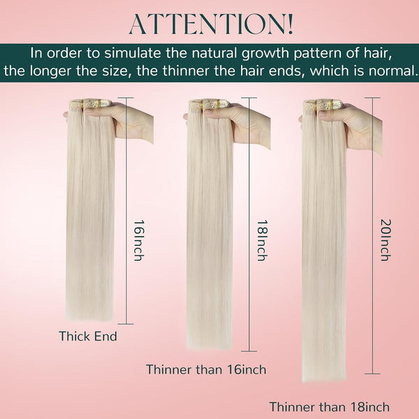 Easyouth Blonde Clip in Hair Extensions Real Human Hair Clip in Extensions White Blonde Soft and Smooth Clips in Extensions Remy Hair Ease of Use