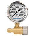 Measureman 2-1/2" Pressure Washer Gauge, Pressure Gauge Kit, 3/8 Inch Quick Connect, 0-6000 PSI, Glycerin Filled 0-6000 PSI (Brass)