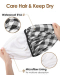 Auban Shower Cap, Shower Cap for Women Terry Cloth Lined EVA Exterior Reusable Double Layer Waterproof, Large Bath Hair Cap, Hotel Travel
