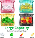 TecQach Small Pill Box 4 pcs,Cute Travel Pill Organizer Case Mini Tiny Clear Plastic Storage Containers Portable for Pocket Purse