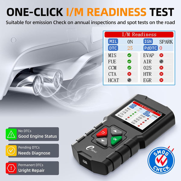 YA-201 Obd2 Scanner, Full OBD2 Modes Check Engine Code Reader After 1996 All OBDII/EOBD/KOBD/CAN Cars, O2 Sensor EVAP Systems, Battery Test,Live
