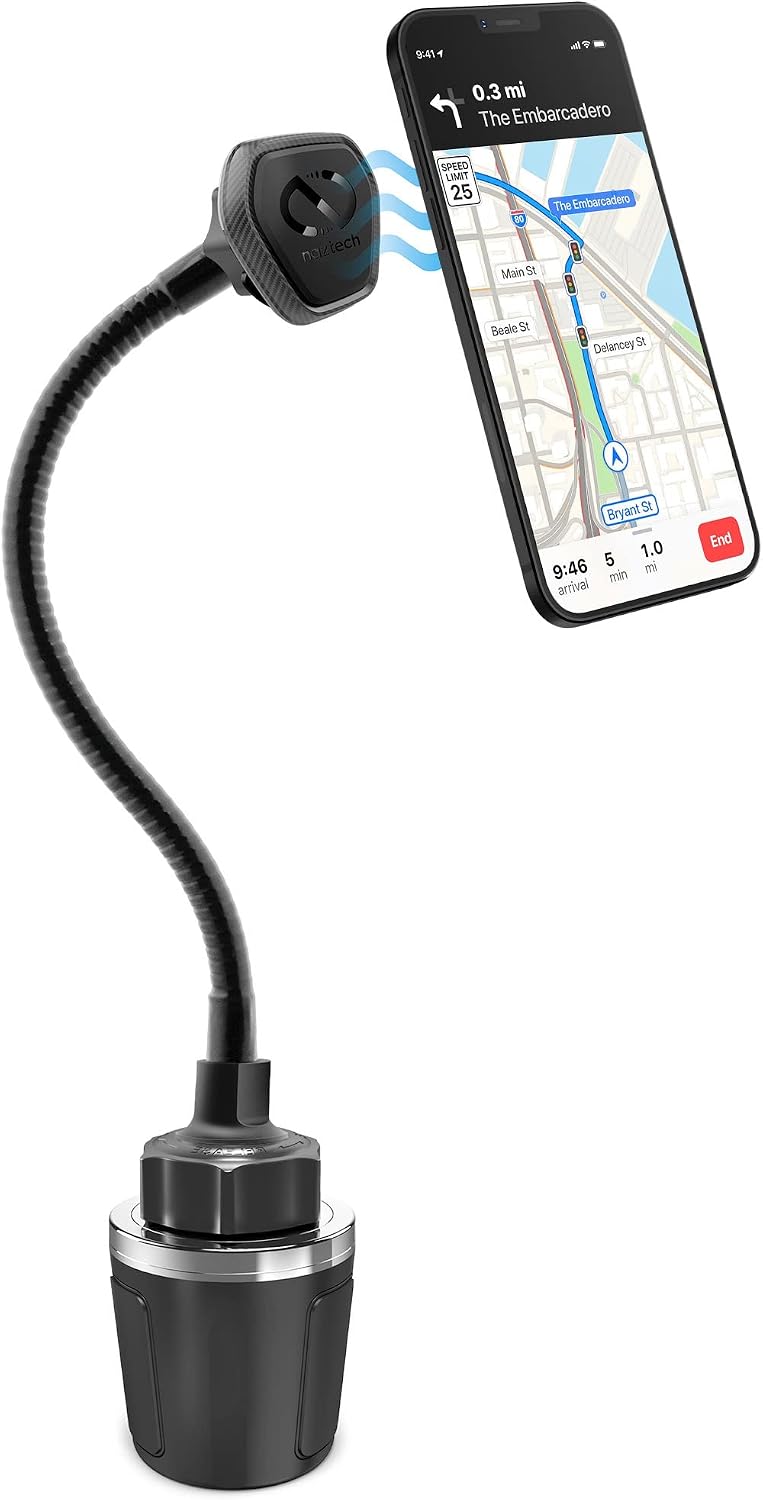 Naztech Magbuddy Elite XL Cup Holder Phone Mount - Adjustable Gooseneck Holder, Magnetic Cell Phone Mount for Iphone 16/15/14/Pro Max, Galaxy