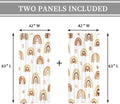 Cinbloo Kids Rainbow Curtains 42W x 63H Inch Rod Pocket Boho Cute Cartoon Colorful Stars for Girls Bedroom Decor Bohemia Love Heart Lovely