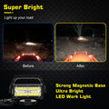 WFPOWER Portable LED Work Light with Magnetic Base, 120W Super Bright Waterproof Flood & Spot Lights Job Site Lighting Fog Lights for SUV Boat Bar