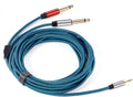 1/8 to 1/4 Stereo Cable, Nylon Braided 3.5mm to 1/4 Cable & Adapter Cord, TRS to Dual 6.35mm TS Unbalanced Breakout Wire for Laptop, Mixer, Amp -