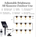 Brightech Ambience Pro Super Bright Solar - 27Ft Remote Control Outdoor String Lights with 12 Shatterproof S14 Bulbs, Commercial Grade LED,