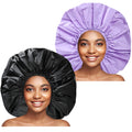 Jumbo Size Shower Cap 2 PCS Waterproof Shower Caps for Women, Extra Large Shower Cap, Reusable Super Large Bath Caps Hair Cap for Long Thick Curly