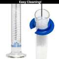 Brewing America Glass Hydrometer Test Tube Jar & Cylinder Brush - Narrow Flask for Alcohol by Volume Test - Moonshine, Homebrew Beer, Home Wine