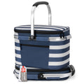 ALLCAMP Picnic Basket - Insulated Cooler, Thickening Foldable Picnic Basket with Removable Baskets & Sewn-in Frame, Basket for House Warming Gifts