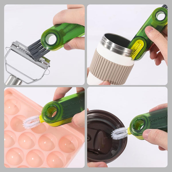 3 in 1 Cup Lid Gap Cleaning Brush Set, Multifunctional Insulation Bottle Cleaning Tools, Mutipurpose Tiny Silicone Cup Holder Cleaner, Home