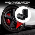 Aluminum Tire Stem Valve Caps Wheel Valve Covers Car Dustproof Tire Cap Cover Accessories, Universal for SUV, Car, Bike and Motorcycle, Hexagon