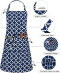 LessMo Kitchen Cooking Aprons with 3 Pockets for Men Women - Cotton Adjustable Professional Grade Chef Apron for Kitchen, BBQ & Grill (Light Gray)
