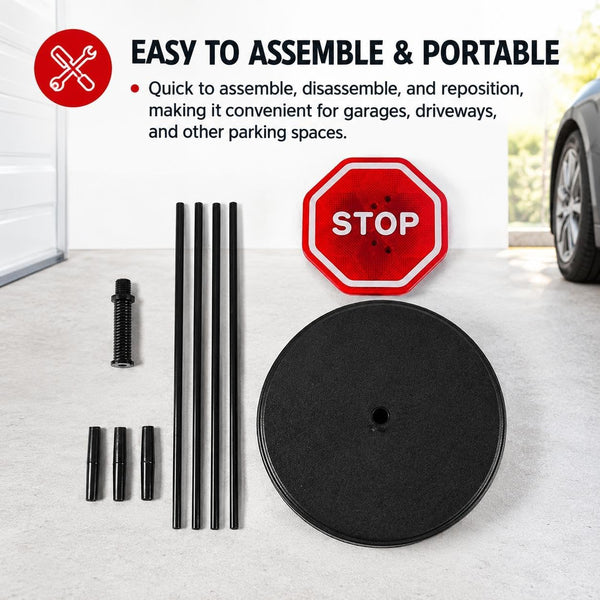 PARKEZ Flashing LED Light Parking Stop Sign For Garage