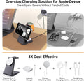 Kysson Foldable 3 in 1 Charging Station for Multiple Devices, Travel Wireless Charger for MagSafe Charger Stand, Magnetic Charging Stand for
