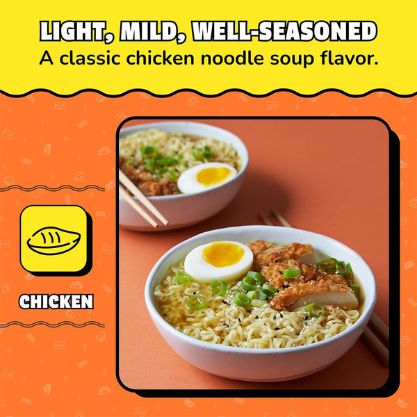 Maruchan Ramen Noodle Soup, Chicken Flavor – Japanese-Style Instant Noodles, Quick & Easy Meal for Kids, Students & Busy Families – 3 Oz. (24