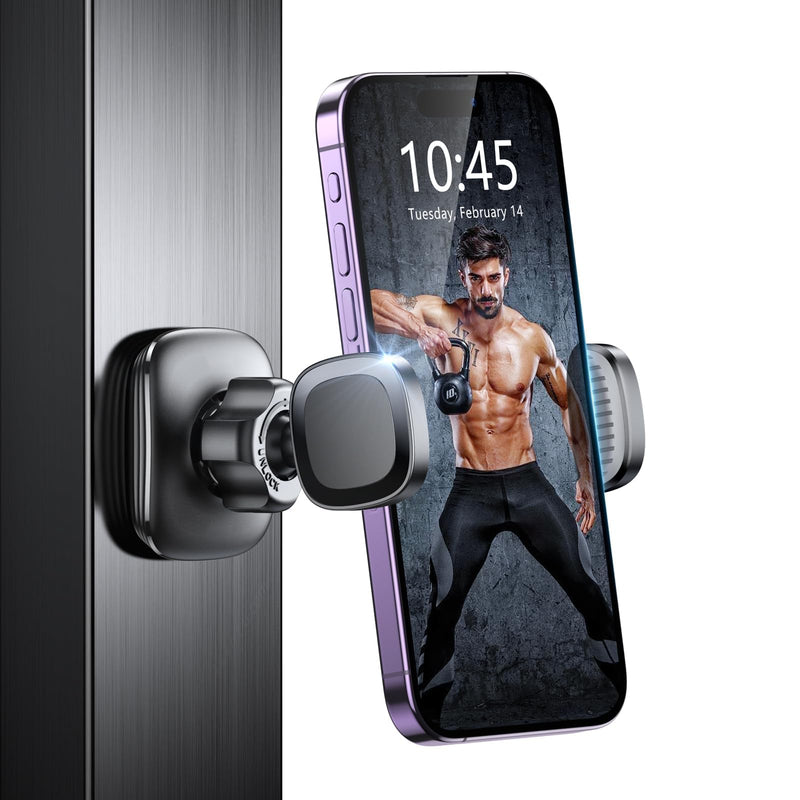 Magnetic Phone Holder for Gym, 360ÃÂ° Rotatable Gym Phone Holder Workout Record, or Any Metal Surface, Gym Magnet Phone Mount Compatible with All