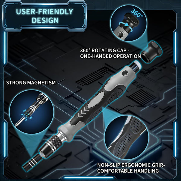 SHOWPIN Precision Computer Screwdriver Kit: 122PCS Laptop Screwdriver Sets Gray-122pcs-1pack