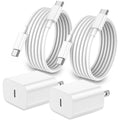 iPhone 17 16 15 Charger Fast Charging,2Pack 20W Apple iPad USB C Wall Charger Block with 6FT USB C to C Cable for iPhone 17/Pro/Pro Max/17 Air/