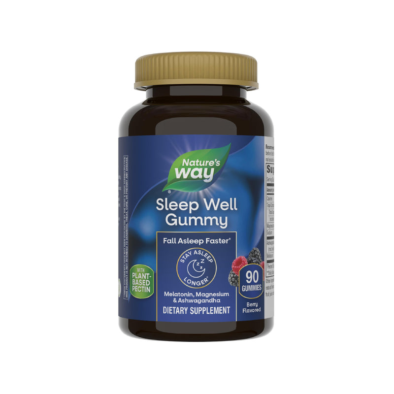 NatureÃ¢ÂÂS Way Sleep Well Gummies, Sleep Support for Adults*, with Melatonin, Ashwagandha and Magnesium, Berry Flavored, 90 Gummies
