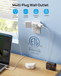 TROND Multi Plug Outlet Extender 2 Pack, Outlet Splitter for Bathroom 3AC-3 Prong Plug, 2 Pack White