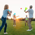 Duckura Outdoor Indoor Game Activities for Kids, Pop-Pass-Catch Ball Game with 4 Catch Launcher Baskets and 24 Balls, Easter Basket Stuffers Gifts