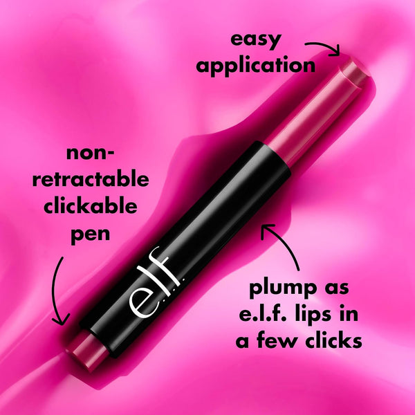 e.l.f. Pout Clout Lip Plumping Pen, Nourishing Lip Balm For Sheer Color & Shine, Plumps & Moisturizes, Vegan & Cruelty-Free, Pinky Out 0.07 Ounce