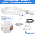3 Packs Replacement Short Hose for N20, Reduce Air Leaks & Noisy Sound, Included 3 PCS of Short Tubes, Quick-Release Elbows and Swivels in One
