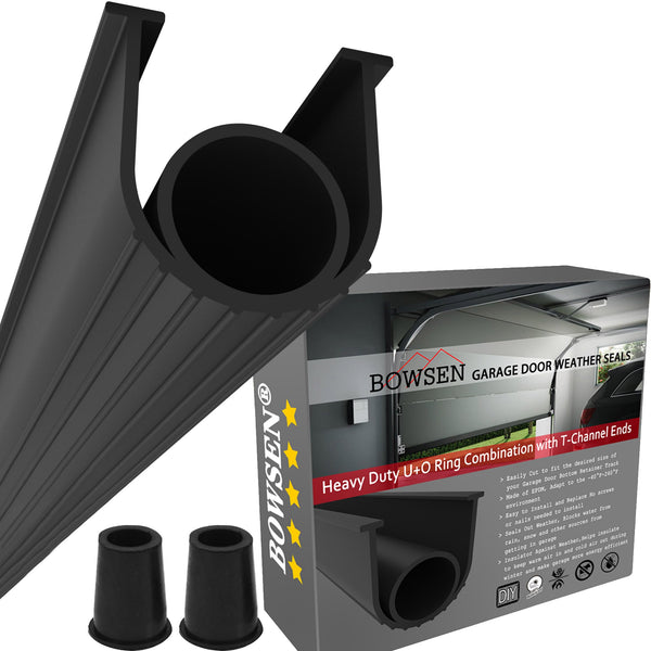 BOWSEN Garage Door Bottom Seals Weatherproof Weather Stripping Threshold Buffering Sealing High Performance EPDM Rubber Resistance Gasket Black