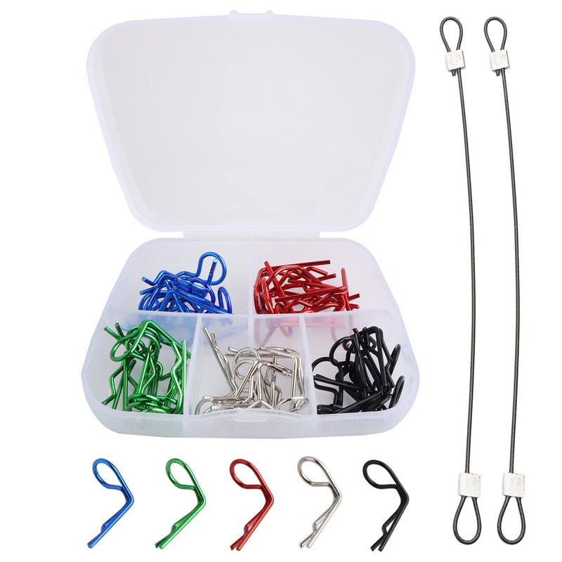 50 Pieces 90-Degree Angle Body Clips Bent Springy Pins & RC Car Clip Pin Steel Wires for 1/8 1/10 1/12 Scale RC Model Cars Universal Vehicle Clips