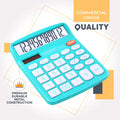 CATIGA Desktop Calculator 12 Digit with Large LCD Display and Sensitive Button, Solar and Battery Dual Power, Standard Function for Office, Home,