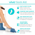 Vive Sock Aid - Easy On and Off Stocking Slider - Donner Pulling Assist Device - Sock Helper Aide Tool - Puller for Elderly, Senior, Pregnant,