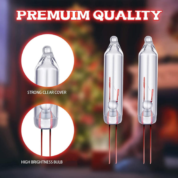 Mudder 100 Pcs Mini Christmas 2.5 Volt Replacement Light Bulbs for Christmas Trees Decorative Light Supplies Indoor Outdoor Xmas Decor, 0.17