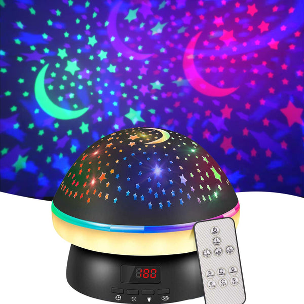 MINGKIDS Timer Star Light Projector with Remote Control,Rotation and 16 Colors Projection Lamp and Sleep Light,Christmas Easter Birthday Gifts for
