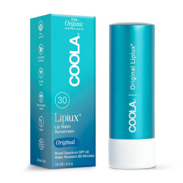 COOLA Organic Liplux Lip Balm and Sunscreen with SPF 30, Dermatologist Tested Lip Care for Daily Protection, Vegan and Gluten Free, 0.15 Oz 0.15