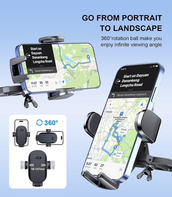 Car Phone Holder, Universal CD Slot Phone Mount, Hands Free Automobile Cell Phone Stand, 360° Adjustable Phone Mount for Car Compatible with