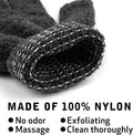 6Pairs Exfoliating Gloves - Premium Black Scrub Wash Mitt for Bath or Shower - Luxury Spa Exfoliation Accessories for Beauty Spa Massage, Suitable