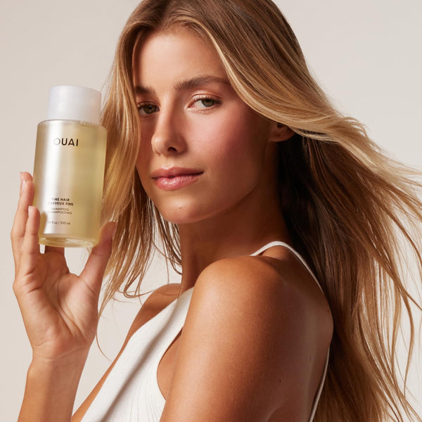 OUAI Fine Shampoo - Volumizing Shampoo with Strengthening Keratin, Biotin & Chia Seed Oil for Fine Hair - Delivers Clean, Weightless Body -