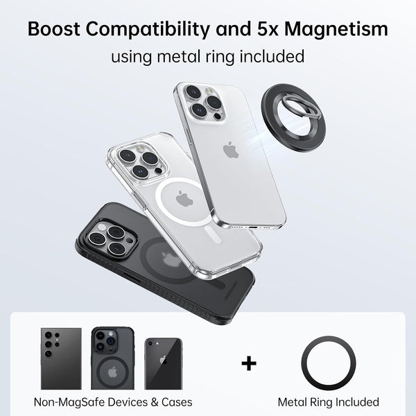 SYNCWIRE for MagSafe Phone Grip, Magnetic Phone Ring Holder Stand Kickstand Black