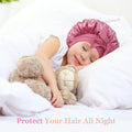2 PCS Kids Bonnets for Girls, Silk Bonnet for Kids, Satin Bonnet for Sleeping, Baby Toddler Tie Bonnet Sleep Cap Set G