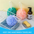 Loofah Sponge Shower Loofahs Bath Sponges Mesh Balls for Women Men Bathing Accessories Body Wash Back Scrubber 50G 4 Colors Soft Pouf Body