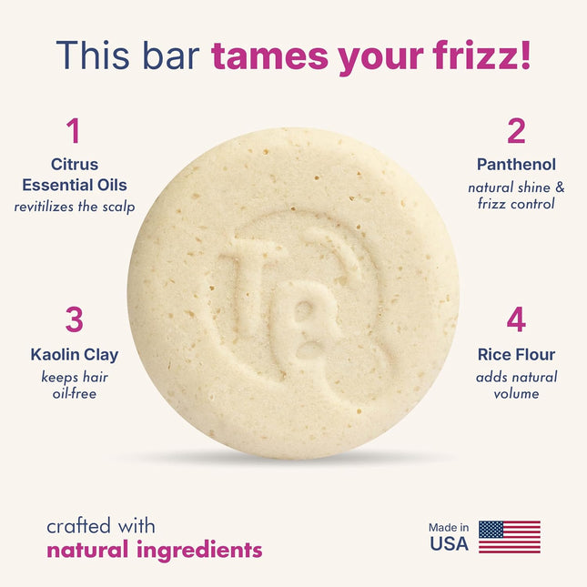 Tree Bottle Shampoo Bar - Nourishing Citrus Essential Oils for All Hair Types - 