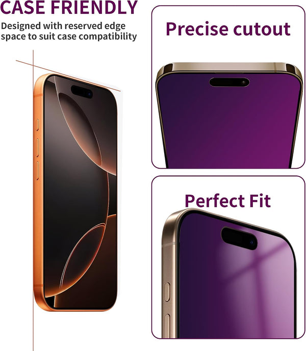 2 Pack Privacy Screen Protector for iPhone 16 Pro Max Tempered Glass 6.9inch Private Saver Anti-Spy Eye Protection Anti-Scratch Full Coverage