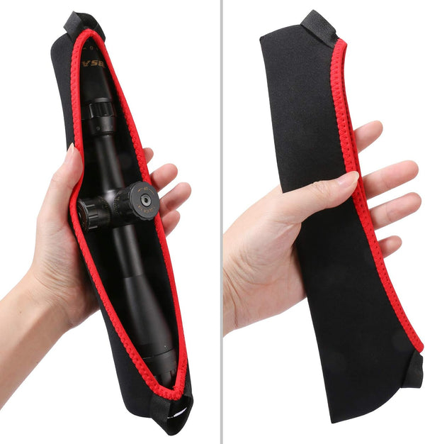 3-Pack Scope Cover Waterproof Neoprene Scope Covers Optics Lens Cover 12" Black