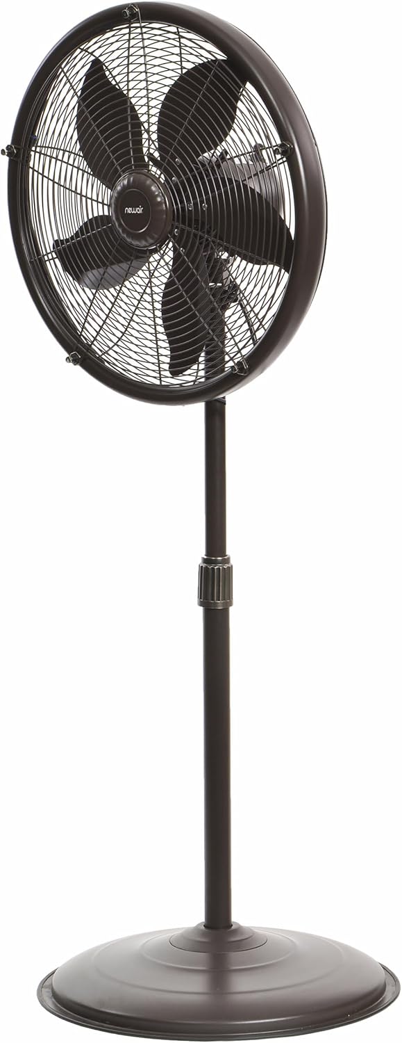 Newair Outdoor Patio Misting Fan | 2-In-1 Outdoor Deck & Mister Fan | 5 Gentle Mist Nozzles | outside Cooling Fan with 600 Square Foot Effective