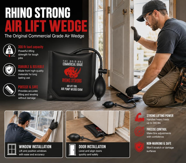 The Original Rhino Strong Commercial Grade Air Wedge Bag Pump Professional Leveling Kit & Alignment Tool Inflatable Shim Bag Single