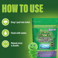 Green Gobbler Septic Tank Enzyme Treatment Packets, 6 Month Supply - Powerful & Natural Bacteria to Prevent Costly Septic Issues, Back-Ups 6 Pods