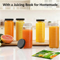 Ruckae 16oz 10 Pack Juice Bottles, Glass Bottles with Lids, Smoothie Cup Lids and Straws, Water Bottle Mason Jar Drinking Glasses for Juicing,